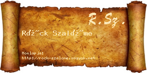 Röck Szalóme névjegykártya